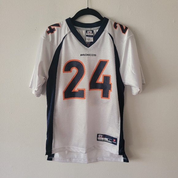 Broncos Kids NFL Equipment Jersey #24 Bailey Large 14-16 Navy Orange White - Picture 1 of 7